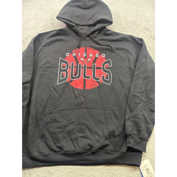 CSA Other - NBA Chicago Bulls Mens XL Black Graphic Pullover Hoodie NWT CSA